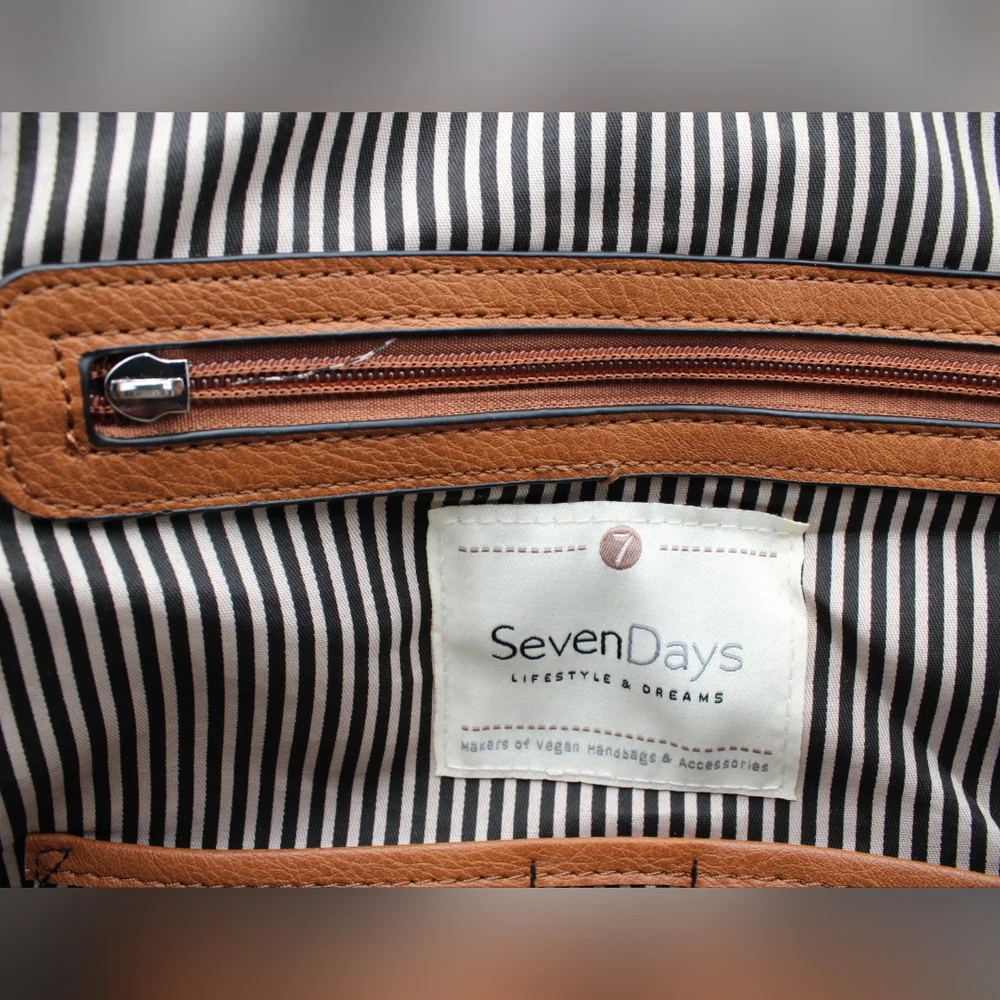 SevenDays Lifestyle & Dreams Brown Vegan Leather Backpack